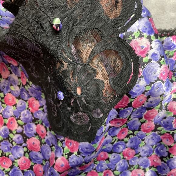 Pollinaise Satin Chemise Nightgown Womens S Floral Satin Lace Cottagecore Sexy - Picture 5 of 7